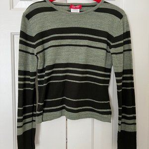 VTG Espirit Green/Black Striped long sleeve - Small